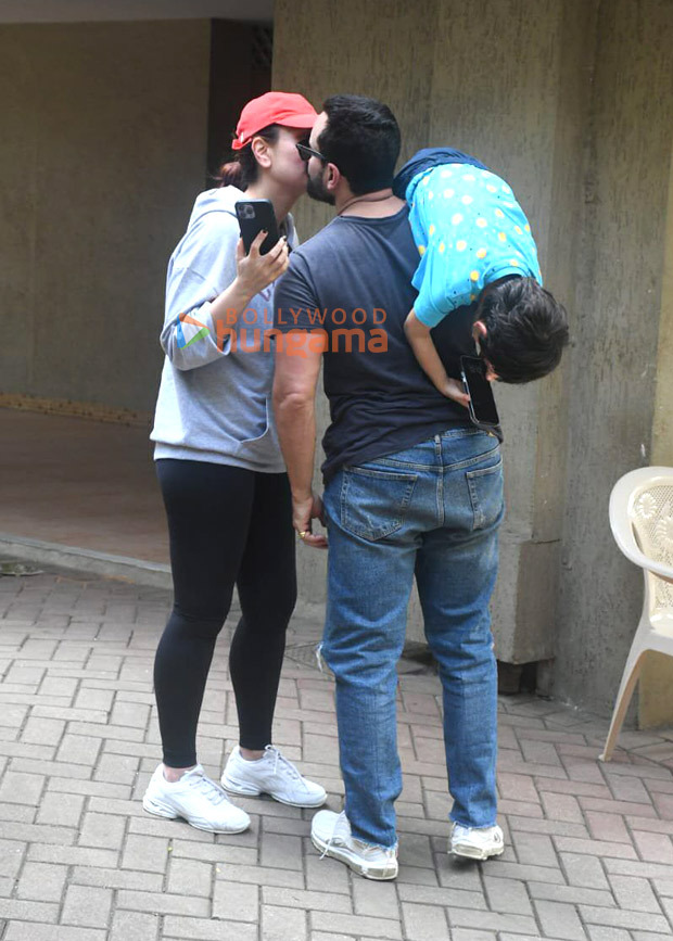 Kareena Kapoor Khan and Saif Ali Khan share a sweet kiss but Taimur Ali Khan steals the show 