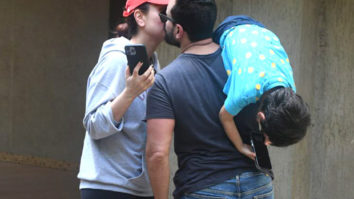 Kareena Kapoor Khan and Saif Ali Khan share a sweet kiss but Taimur Ali Khan steals the show