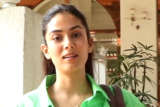 Mira Kapoor poses for paps sporting a green shirt & cool jeans