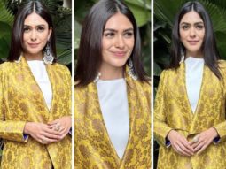 Mrunal Thakur is stealing hearts in semi-ethnic ensemble which includes a blue pants and tapestry coat
