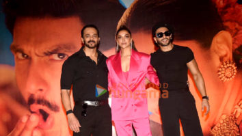 Photos: Deepika Padukone, Ranveer Singh and Rohit Shetty snapped at the launch of the track ‘Current Laga Re’ from Cirkus