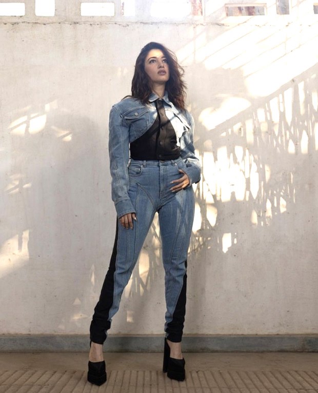Tamannaah Bhatia gives the denim on denim trend a whimsical spin in an ensemble worth Rs. 1.17 lakh 