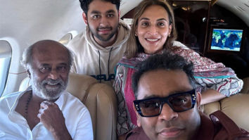 This photo of Rajinikanth and his daughter Aishwarya flying with A R Rahman and his son A R Ameen is EPIC!