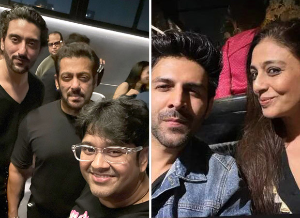 Salman Khan celebrates birthday with Shah Rukh Khan, Kartik Aaryan, Tabu, Milap Zaveri; cuts giant cake with family and paparazzi, see inside photos and videos 