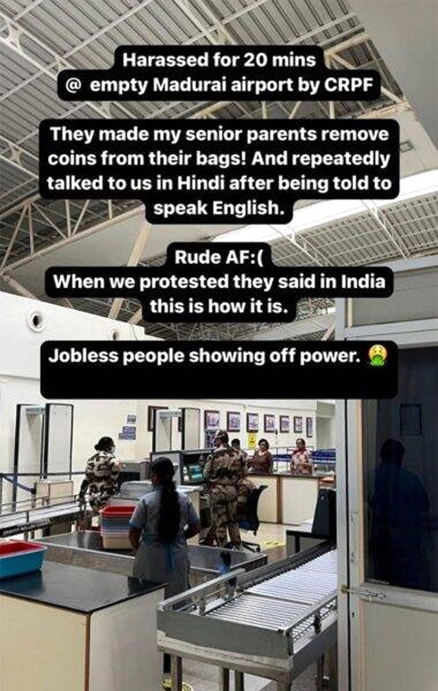 Siddharth alleges his parents were harassed at Madurai airport for 20 minutes: ‘Jobless people showing off their power’ Siddharth alleges his parents were harassed at Madurai airport for 20 minutes: ‘Jobless people showing off their power’