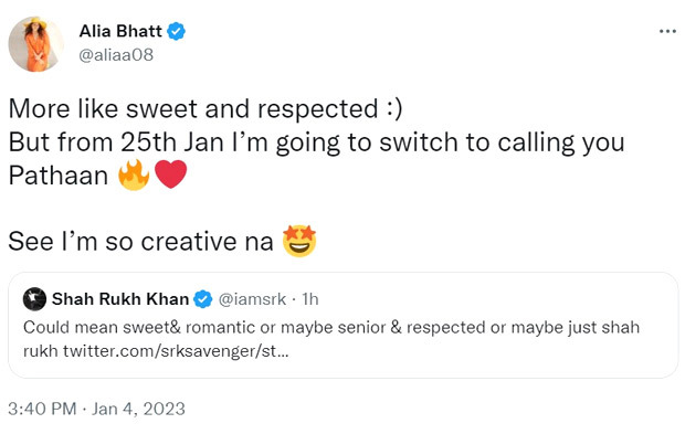 #AskSRK: Shah Rukh Khan decodes why Alia calls him SR; latter gives a witty reply to Pathaan star