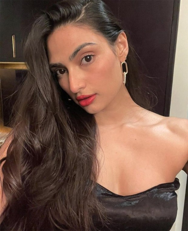 Athiya Shetty in strapless ruffled black gown by Shehla Khan is proof that a black dress demands unwavering glamour
