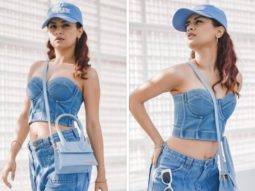Avneet Kaur makes a fashion statement in denim on denim look with her corset top and jeans