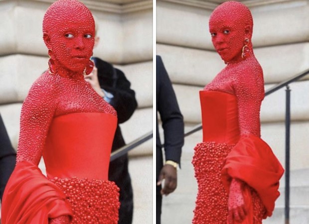 Doja Cat covered her body in 30,000 swarovski crystals for Fashion Week; spends 5 HOURS in the make-up chair as she dons head-to-toe red body paint : Bollywood News