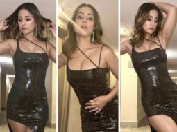 Hina Khan is all about glitz and glamour in black sequin thigh-high slit dress worth Rs.11,990