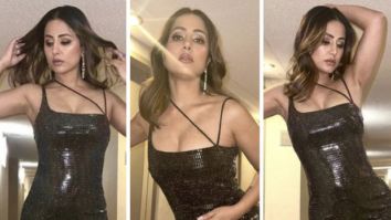 Hina Khan is all about glitz and glamour in black sequin thigh-high slit dress worth Rs.11,990