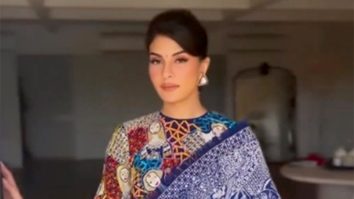 Jacqueline Fernandez dresses up in a saree for Dadasaheb Phalke Film Festival Awards