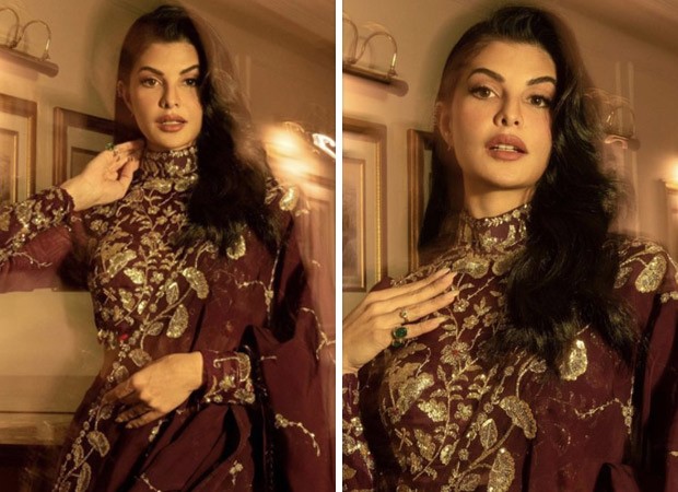Jacqueline Fernandez in Mahima Mahajan's statement grapevine saree worth Rs.68K is truly a showstopper : Bollywood News - Bollywood Hungama