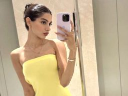 Khushi Kapoor’s yellow strapless dress worth Rs.6K and black mini top handle bag is a perfect date night outfit