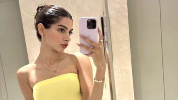 Khushi Kapoor’s yellow strapless dress worth Rs.6K and black mini top handle bag is a perfect date night outfit