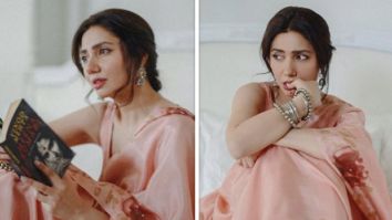 Mahira Khan looks like she just stepped out of a painting in her peach blush saree and sleeveless blouse