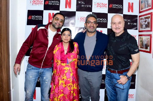 Photos: Abhay Deol, Rajshri Deshpande and Anupam Kher promote the show Trail By Fire