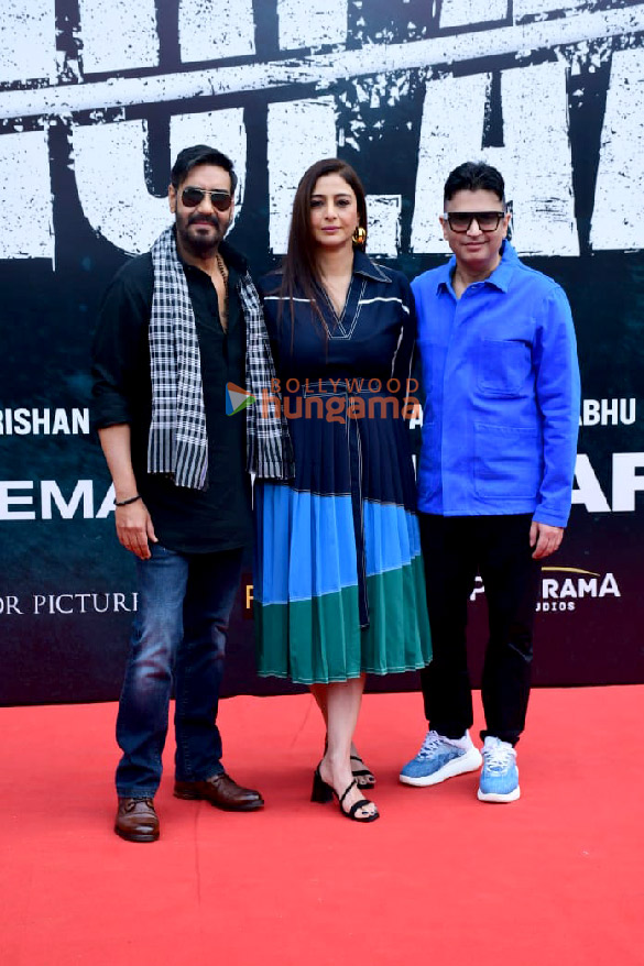 photos ajay devgn tabu and bhushan kumar grace the second teaser launch of bholaa 1
