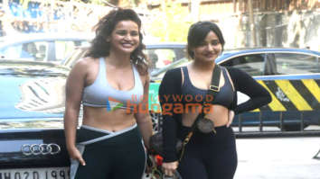 Photos: Neha Sharma and Aisha Sharma spotted outside a gym in Bandra