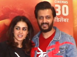 Power couple Riteish Deshmukh and Genelia Dsouza pose for paps at Ved sucess party