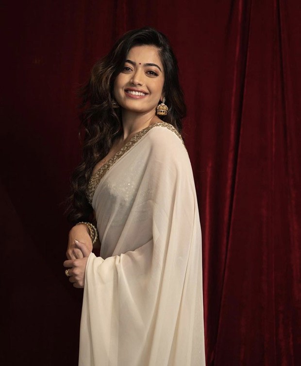 Rashmika Mandanna in Arpita’s Mehta’s ivory saree is casting a spell on the hearts