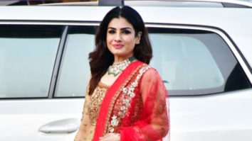 Raveena Tandon waves at paps in a gorgeous traditional outfit