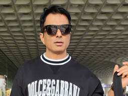 Sonu Sood chit chats with pap as he poses in an all black outfit at the airport