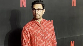 Aamir Khan gets clicked at the Netflix event posing for paps