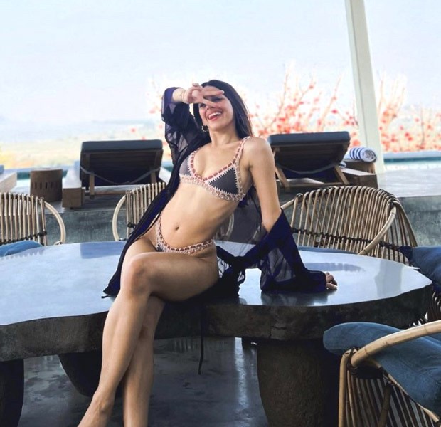 Alaya F’s stylish embroidered bikini is the ideal summertime outfit for clear blue sky