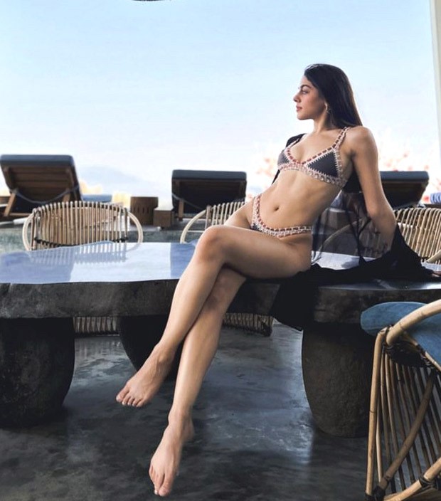 Alaya F’s stylish embroidered bikini is the ideal summertime outfit for clear blue sky