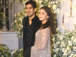 Alia Bhatt poses with Ayan Mukerji in a diamond embedded saree at Sidharth-Kiara’s reception