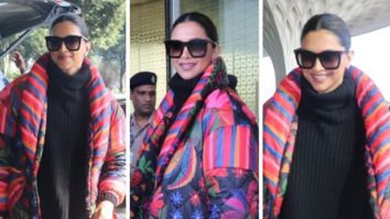 Deepika Padukone bundles up in a colourful puffer jacket as she flies to the second schedule of her movie Fighter