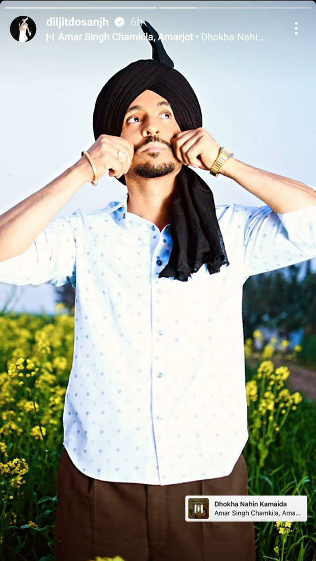 Diljit Dosanjh shares his first look as he shoots Imtiaz Ali’s Chamkila, see photo