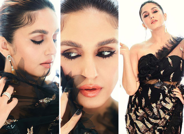 Huma Qureshi’s black shimmery saree by Abu Jani Sandeep Khosla is sure to be a hit at the next cocktail party you attend : Bollywood News