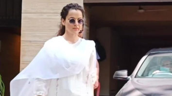 Kangana Ranaut donnes a pure white salwar as she gets clicked