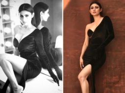 Mouni Roy ups the hotness quotient as she goes bold in black velvet bodycon dress