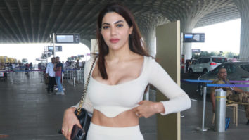 Nikki Tamboli gets clicked at the airport dressed in white outfit