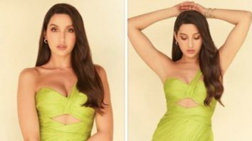 Nora Fatehi is a total bombshell in lime green cut-out gown worth Rs.1.65 Lakh paired with Bulgari watch