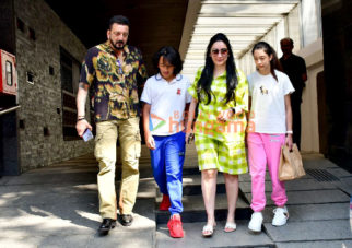 Photos: Sanjay Dutt snapped with his family outside a restaurant in Bandra