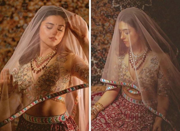 Ridhi Dogra exudes elegance like a masterpiece in a red and beige embellished lehenga : Bollywood News