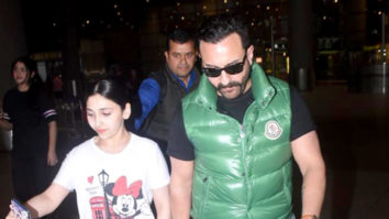Saif Ali Khan rocks the green puffer jacket with style at the airport