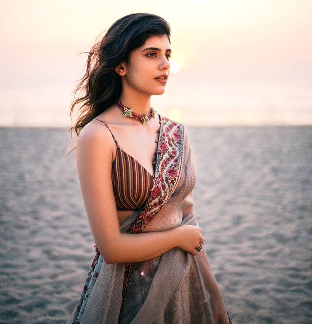 Sanjana Sanghi’s maroon and pastel blue lehenga is a calming solution for beach weddings 