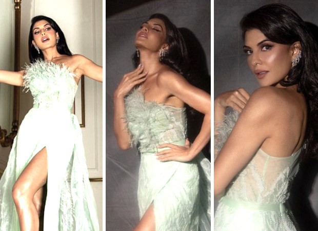 We can’t get enough of Jacqueline’s fluttery mint feather dress, which is giving her a Disney princess moment : Bollywood News