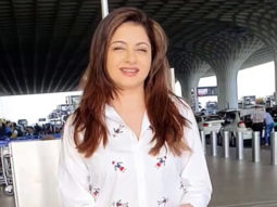 Bhagyashree waves at paps at the airport