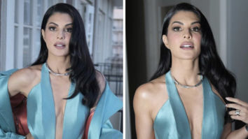 Jacqueline Fernandez packs the drama and glamour in a backless blue gown with plunging neckline as she attends Annual Los Angeles Italia Festival