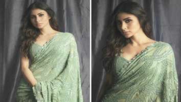 Mouni Roy spreads the love for sarees yet again in jade green saree by Nikita Gujral