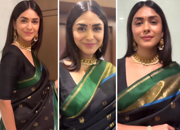 Mrunal Thakur exudes a royal charm in black and golden saree for an event in Chennai : Bollywood News