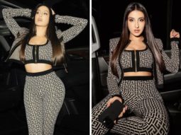 Nora Fatehi is a total spotlight stealer in Balmain monochrome co-ord set and black boots
