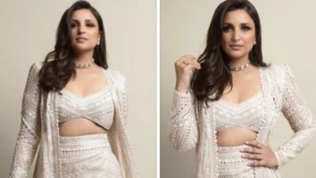 Parineeti Chopra in Ritika Mirchandani outfit effortlessly walked the ramp in an embroidered crop top, thigh high slit skirt and a full -sleeved half jacket