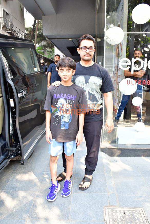 photos aamir khan spotted with son in bandra 2
